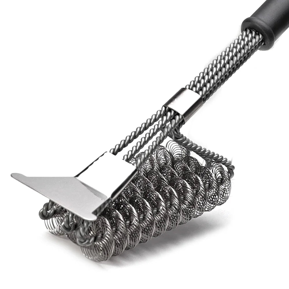 Safe Grill Brush - Bristle Free BBQ Grill Brush - Rust Resistant Stainless Steel Barbecue Cleaner - Great Grilling Accessories