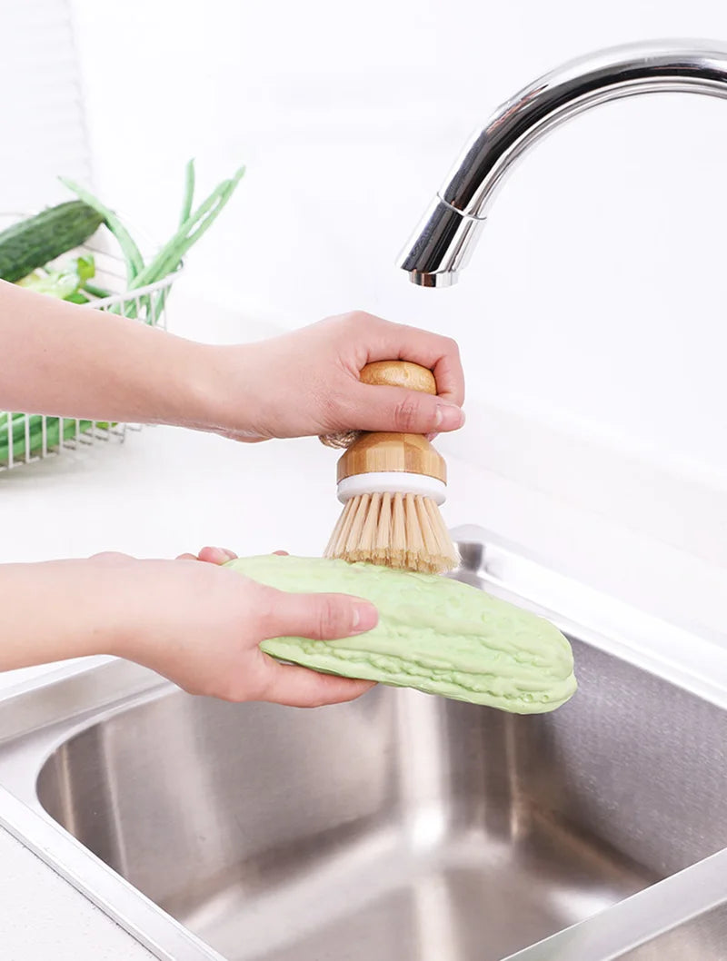 Multifunction Home Kitchen Washing Utensils Wooden Long Handle Pan Pot Cleaning Brush Dish Bowl Washing Brush Cleaning Tools