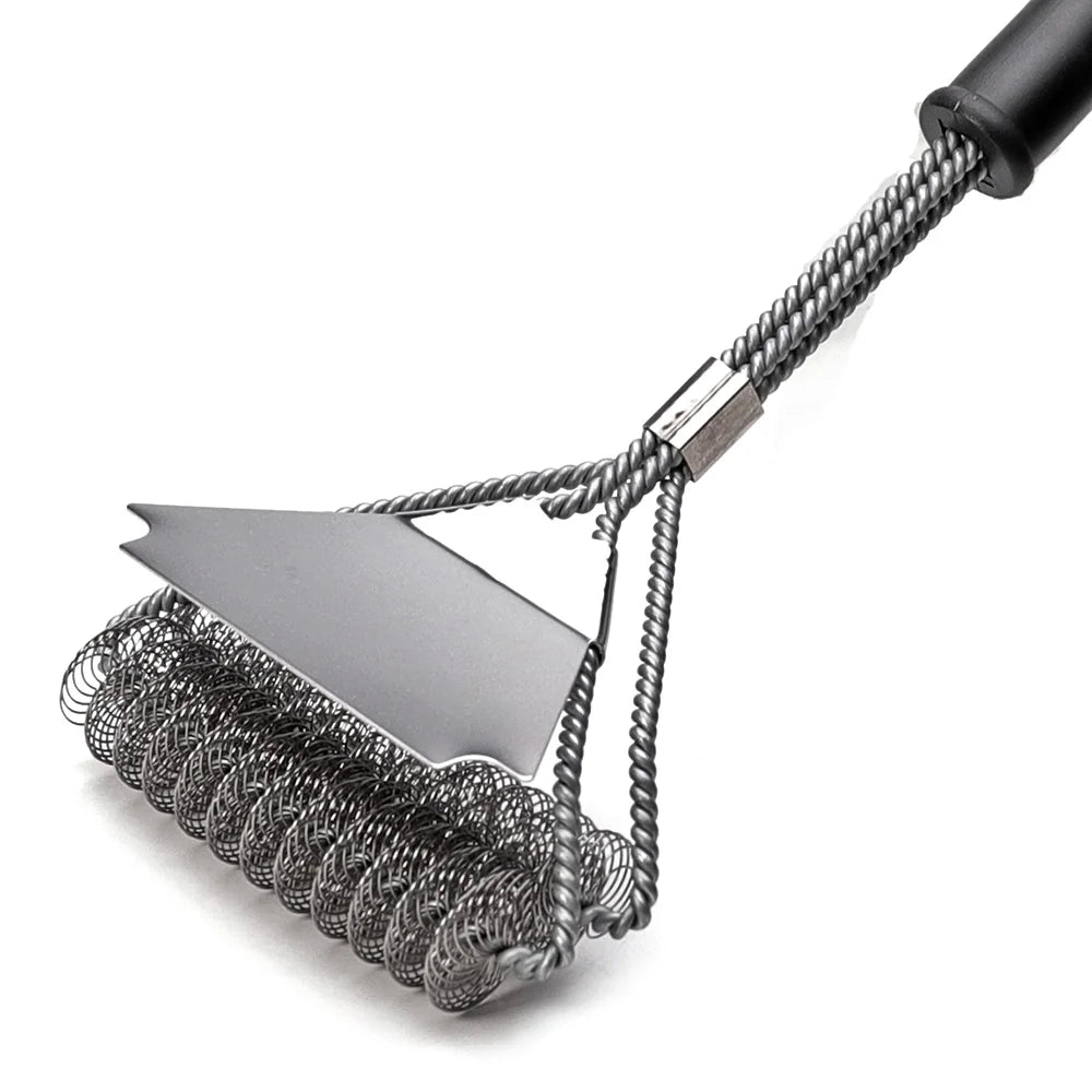 Safe Grill Brush - Bristle Free BBQ Grill Brush - Rust Resistant Stainless Steel Barbecue Cleaner - Great Grilling Accessories