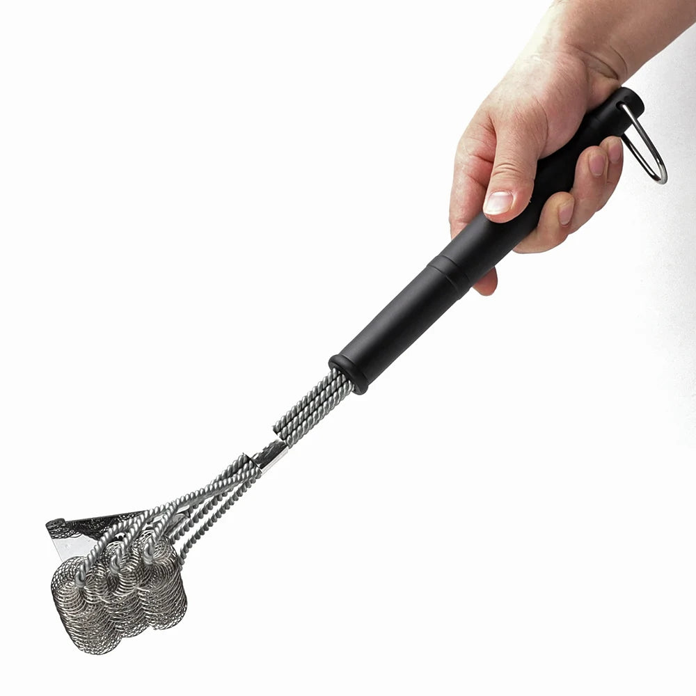 Safe Grill Brush - Bristle Free BBQ Grill Brush - Rust Resistant Stainless Steel Barbecue Cleaner - Great Grilling Accessories