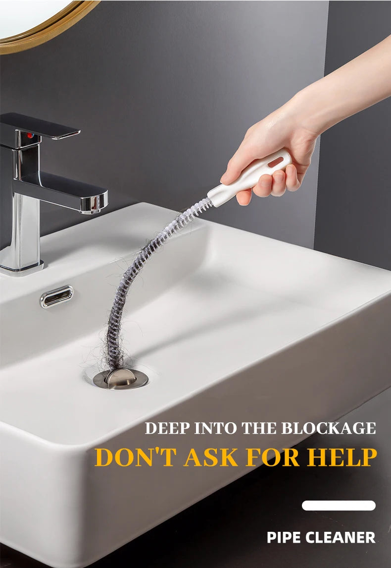 Kitchen Sink Cleaning Hook Cleaner Sticks Clog Remover Sewer Bendable Dredging Pipe Bathroom Hair Cleaning Sink Sewer Dredging