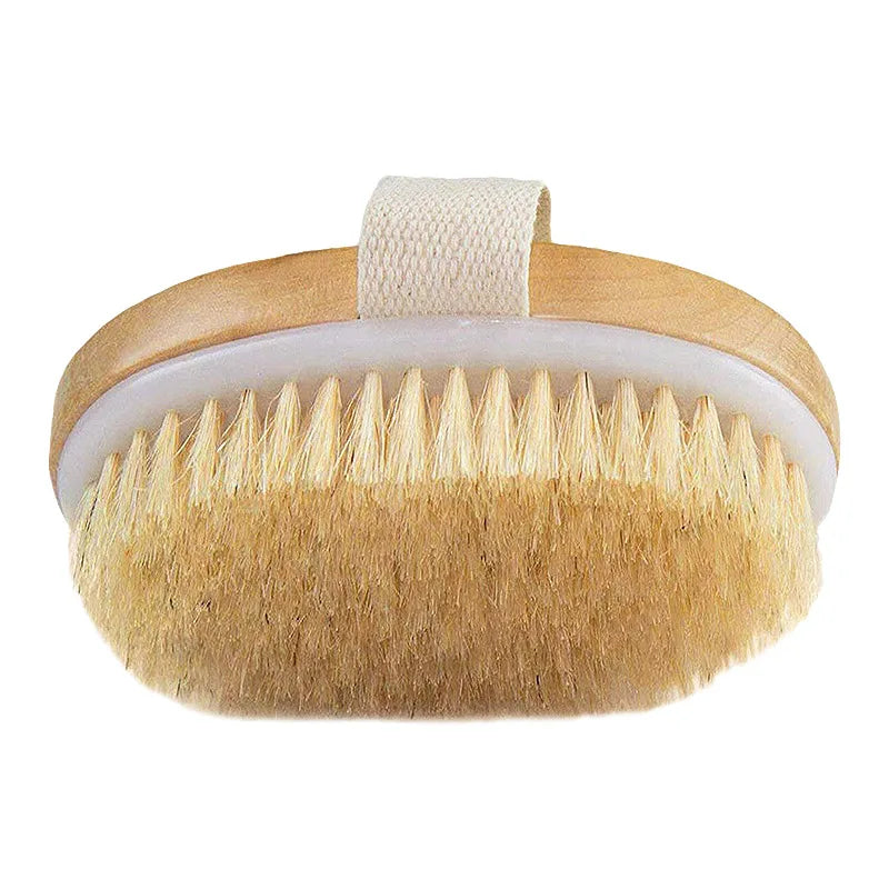 Natural Bristle Brush Soft Wet Dry Skin Body SPA Brush Bath Massager Home Dry Wet Back Shower Brushes Exfoliating Bathing Brush