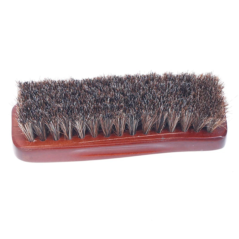 Natural wood Bristle Horse Hair Shoe Boot Brush Care Clean Shine Polish Brush