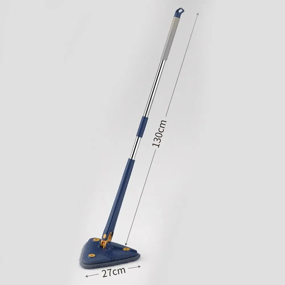 Telescopic Triangle Mop 360° Rotatable Spin Cleaning Mop Adjustable Squeeze Wet and Dry Use Water Absorption Home Floor Tools