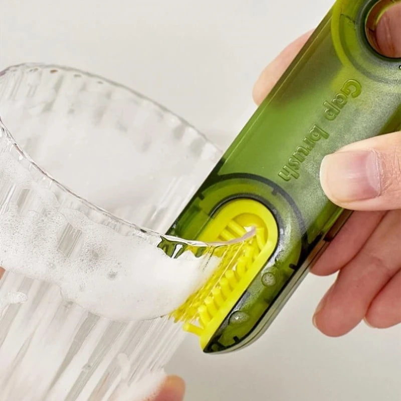 1-5PCS Multi-Purpose Cup Crevice Cleaning Brush 3-in-1 Tea Ware Cleaning Tool Kettle Bottle Lid Cleaner Kitchen Accessories