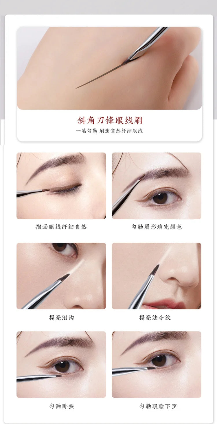 Upgrade Blade Eyeliner Brush Ultra Thin Fine Angle Flat Eyebrow Brush Under The Eyes Place Makeup Brush Precise Detail Brush