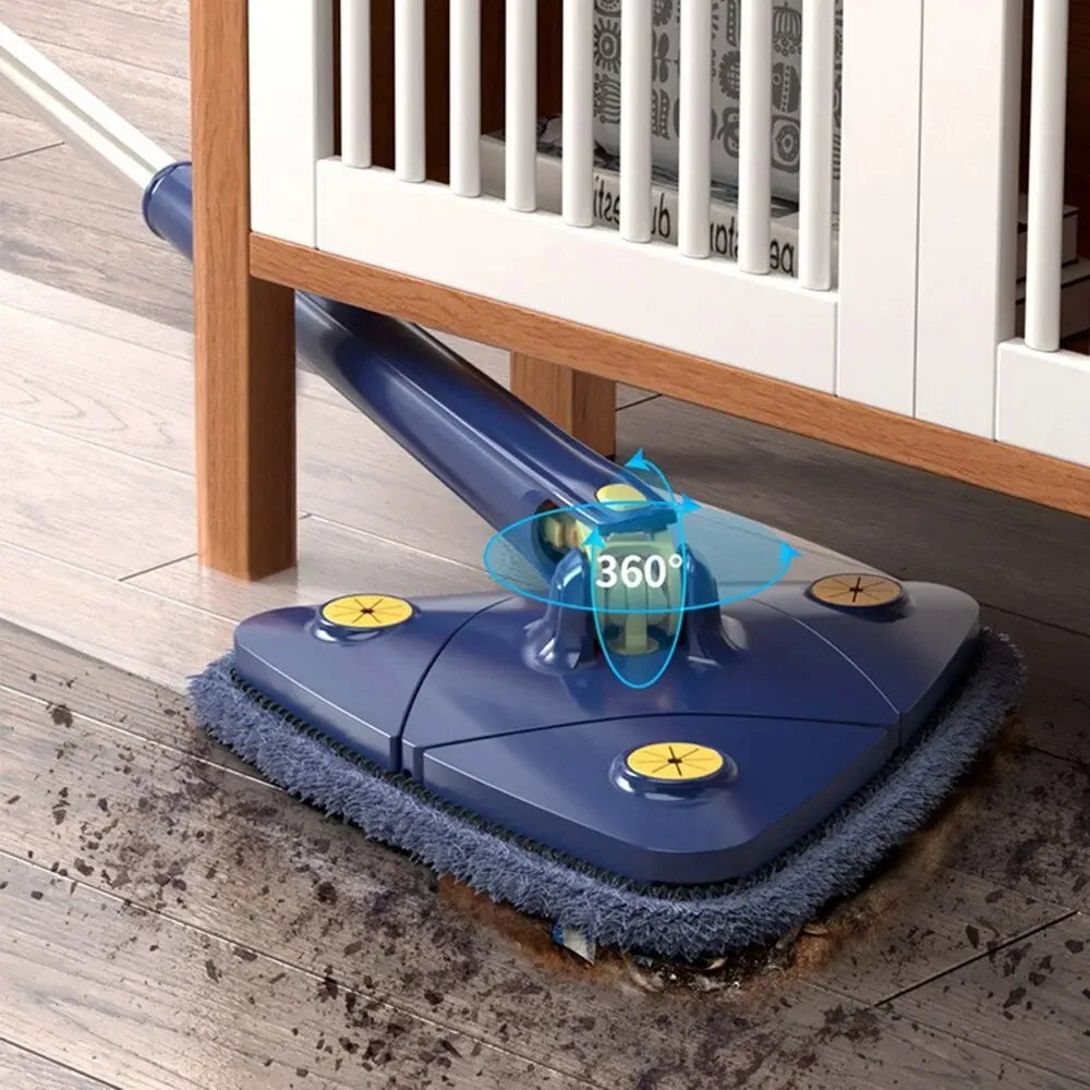 Telescopic Triangle Mop 360° Rotatable Spin Cleaning Mop Adjustable Squeeze Wet and Dry Use Water Absorption Home Floor Tools