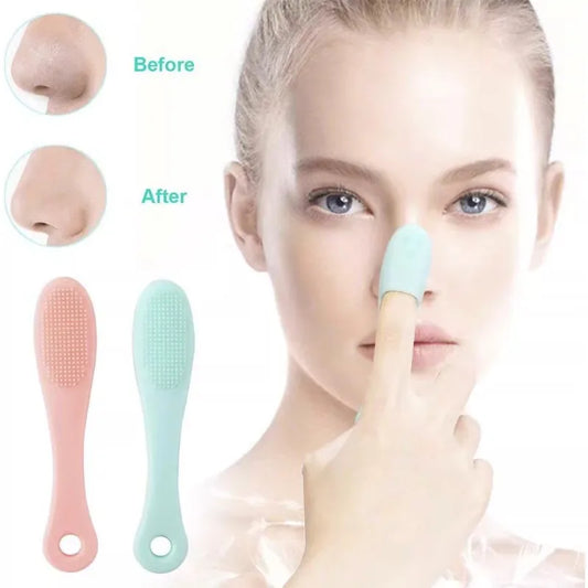 Silicone cleansing brush with handle super soft water drop face washing brush round blackhead cleaning brush silicone instrument