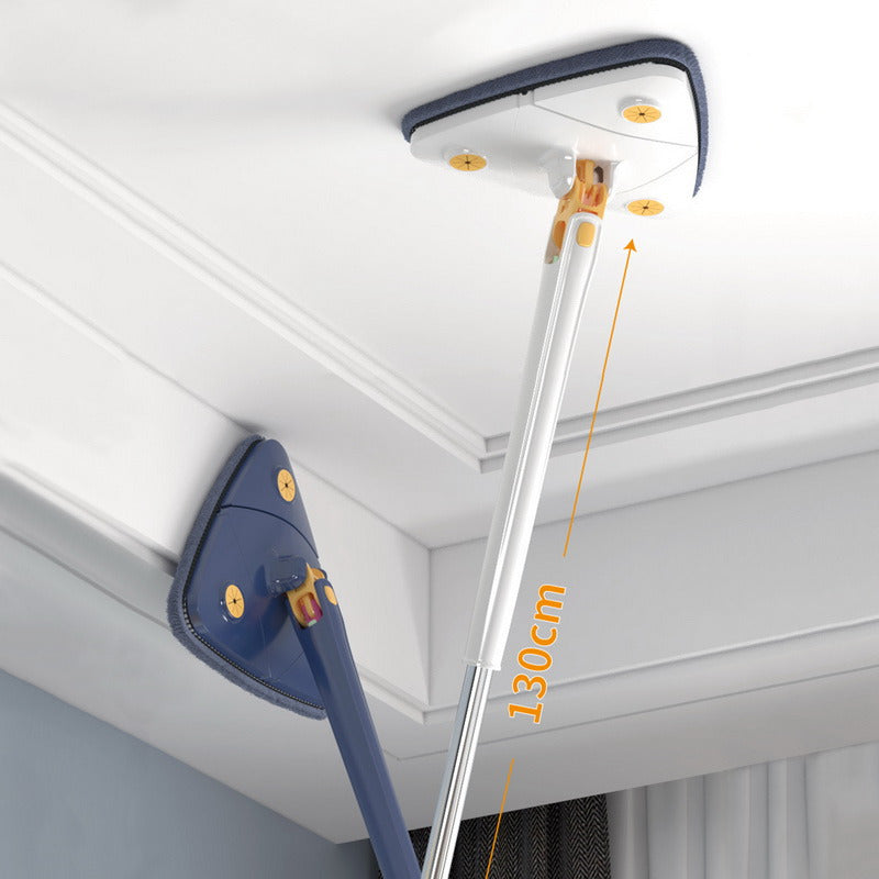 Extended Triangle Mop 360Twist Squeeze with Replacement PadsWringing XType Window Glass Toilet Bathrrom Floor Household Cleaning