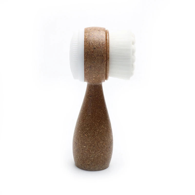 1PC Coconut Shred Handle Face Cleansing Brush Double-Sided Facial Cleanser Blackhead Removal Pore Cleaner Exfoliator Scrub Brush