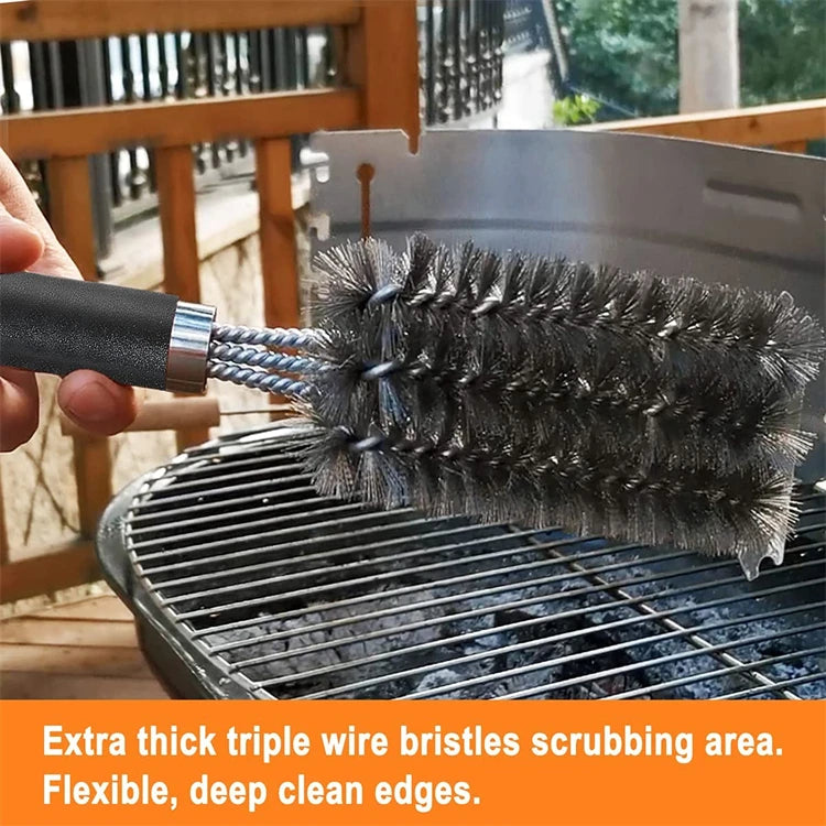 LMETJMA Safe Grill Brush and Scraper with Deluxe Handle 18 inch Grill Cleaner Brush Stainless Steel Bristle Grill Brush JT61