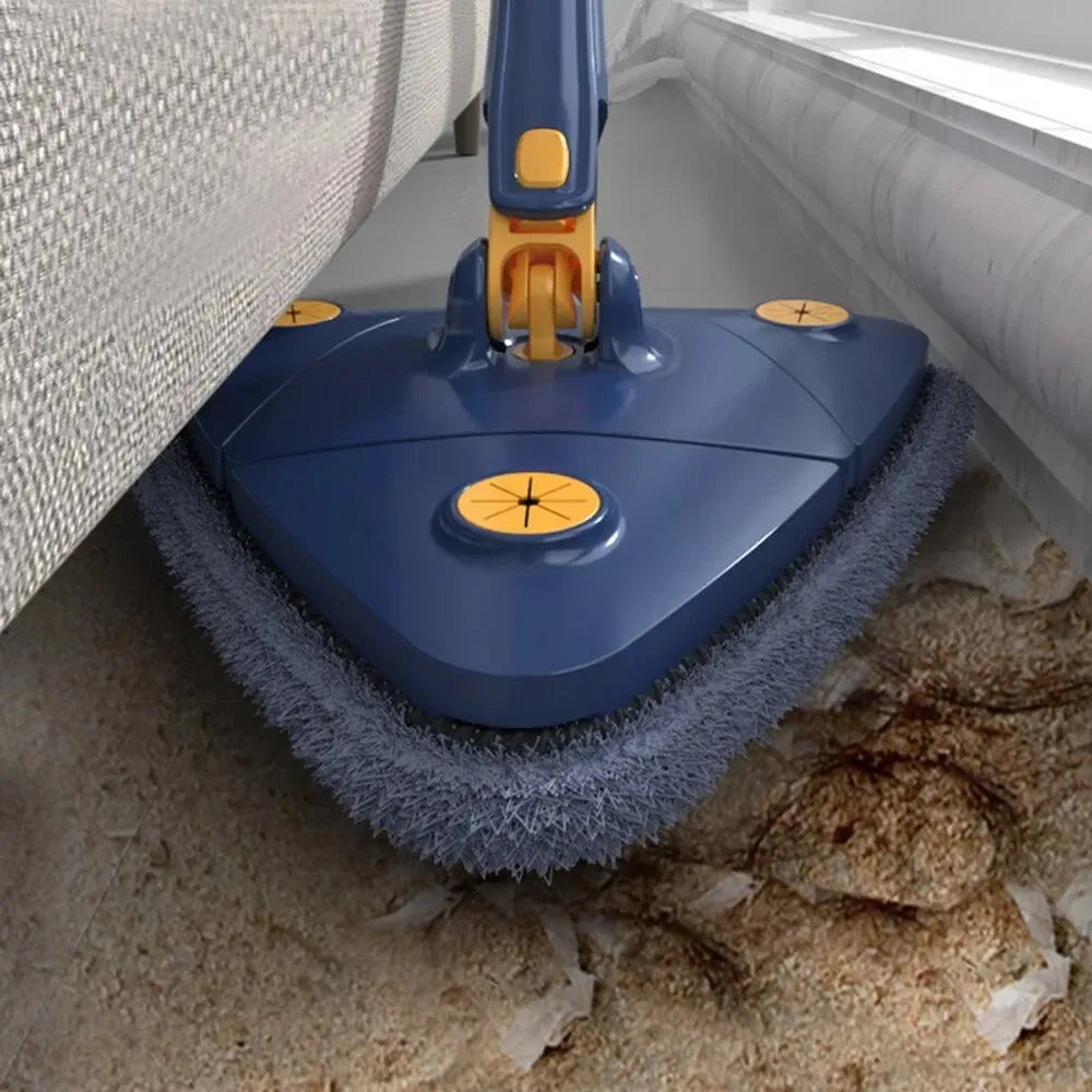 Telescopic Triangle Mop 360° Rotatable Spin Cleaning Mop Adjustable Squeeze Wet and Dry Use Water Absorption Home Floor Tools