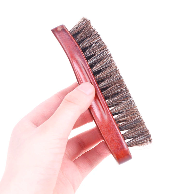 Natural wood Bristle Horse Hair Shoe Boot Brush Care Clean Shine Polish Brush