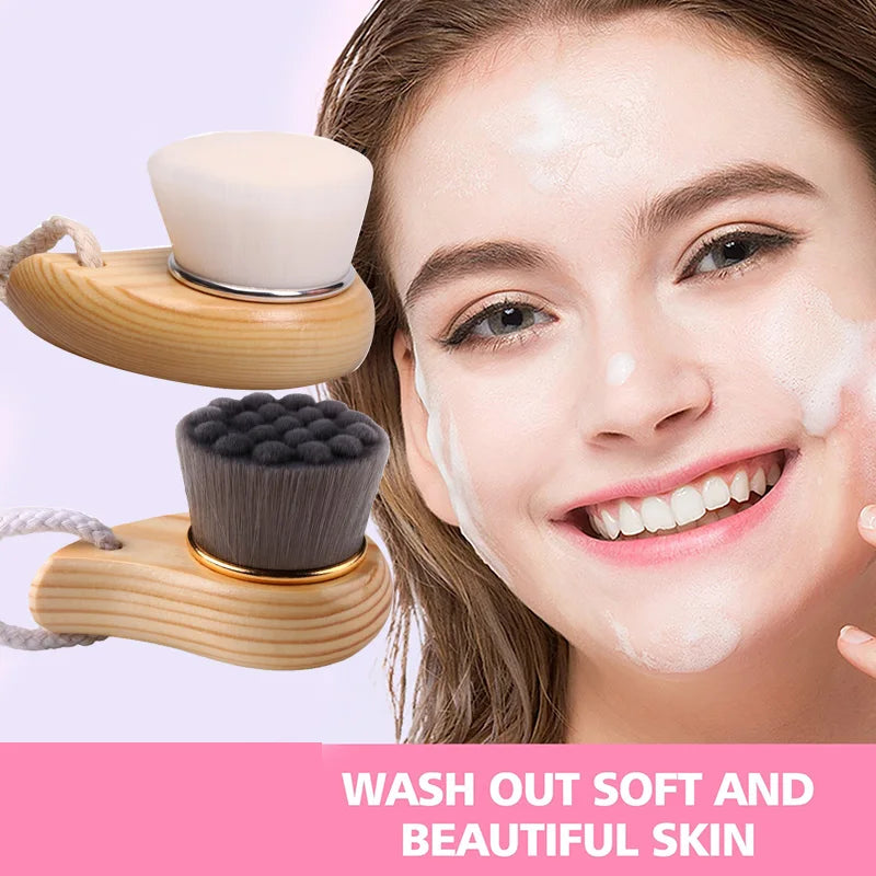 Wood Handle Facial Cleansing Brush