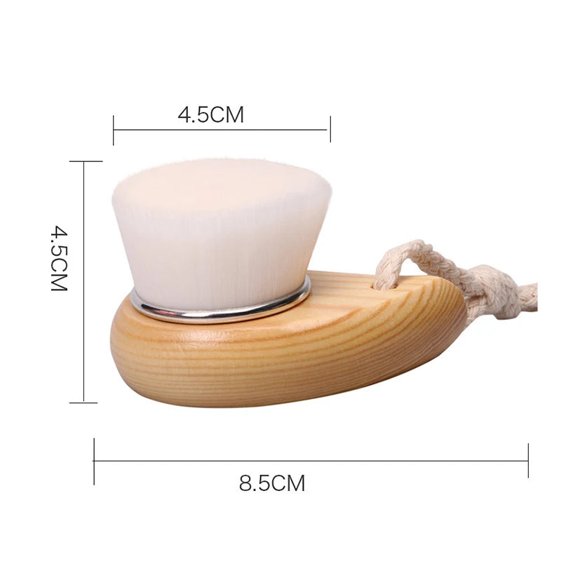 Wood Handle Facial Cleansing Brush