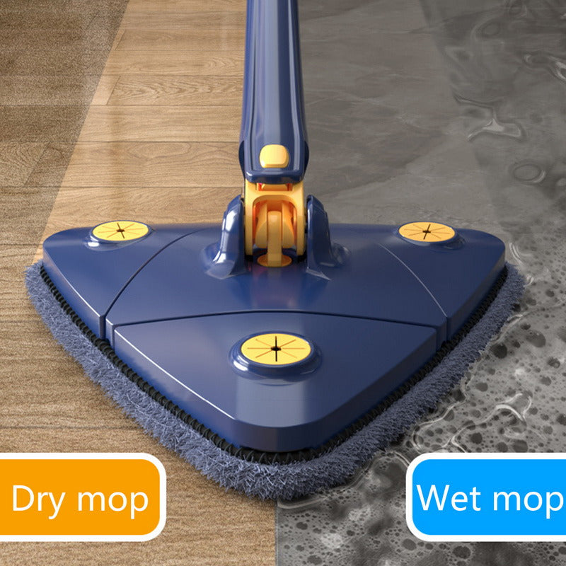 Extended Triangle Mop 360Twist Squeeze with Replacement PadsWringing XType Window Glass Toilet Bathrrom Floor Household Cleaning
