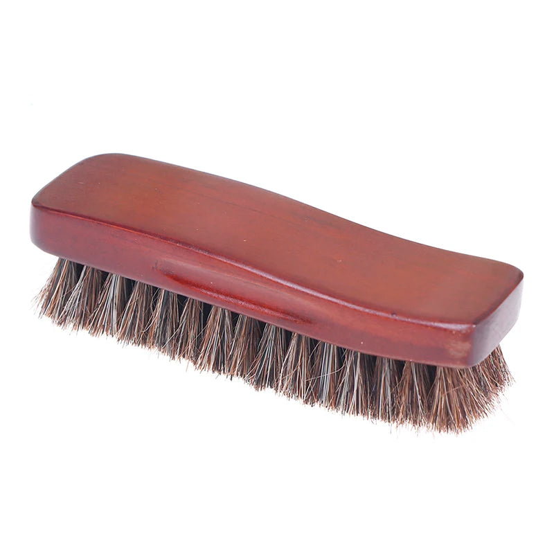Natural wood Bristle Horse Hair Shoe Boot Brush Care Clean Shine Polish Brush