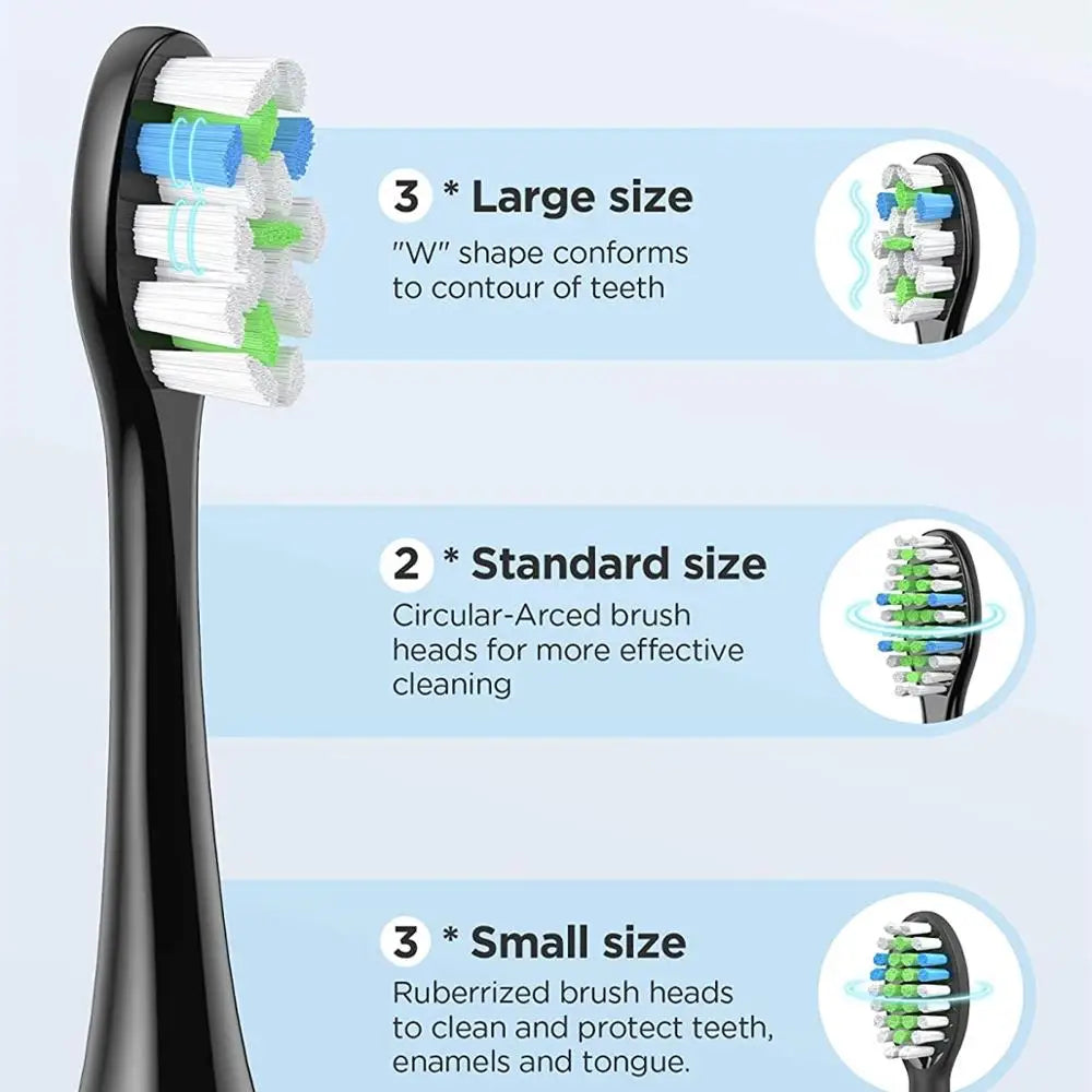 Fairywill Electric Toothbrush Ultra-Sonic Power Whitening Toothbrush with 5 Modes Wireless Charging Smart Timer 8 Brush Heads