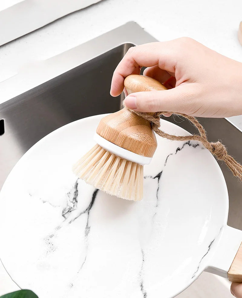 Multifunction Home Kitchen Washing Utensils Wooden Long Handle Pan Pot Cleaning Brush Dish Bowl Washing Brush Cleaning Tools