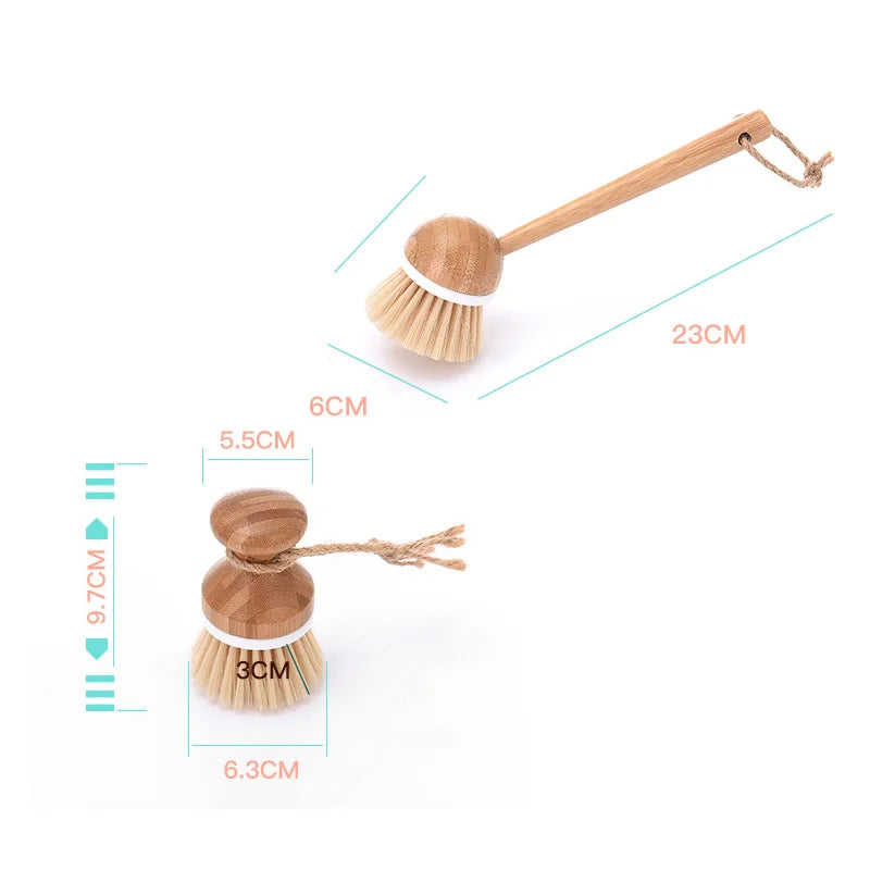 Multifunction Home Kitchen Washing Utensils Wooden Long Handle Pan Pot Cleaning Brush Dish Bowl Washing Brush Cleaning Tools