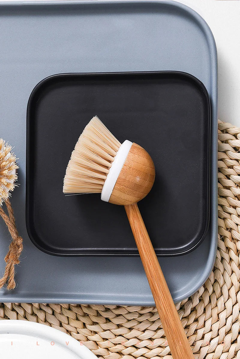 Multifunction Home Kitchen Washing Utensils Wooden Long Handle Pan Pot Cleaning Brush Dish Bowl Washing Brush Cleaning Tools