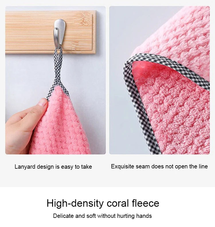 Kitchen towel Rag microfiber kitchen rag dish cloth non-stick oil thickened table cleaning cloth absorbent scouring pad home