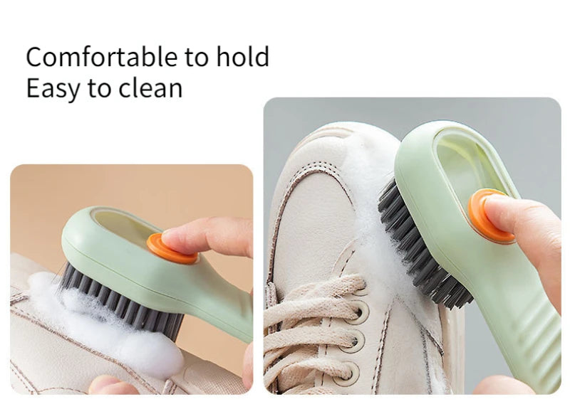 New 2/1PC Cleaning Brush Soft Bristled Liquid Shoe Brush Long Handle Brush Clothes Brush Shoe Clothing Board Brush Cleaning Tool