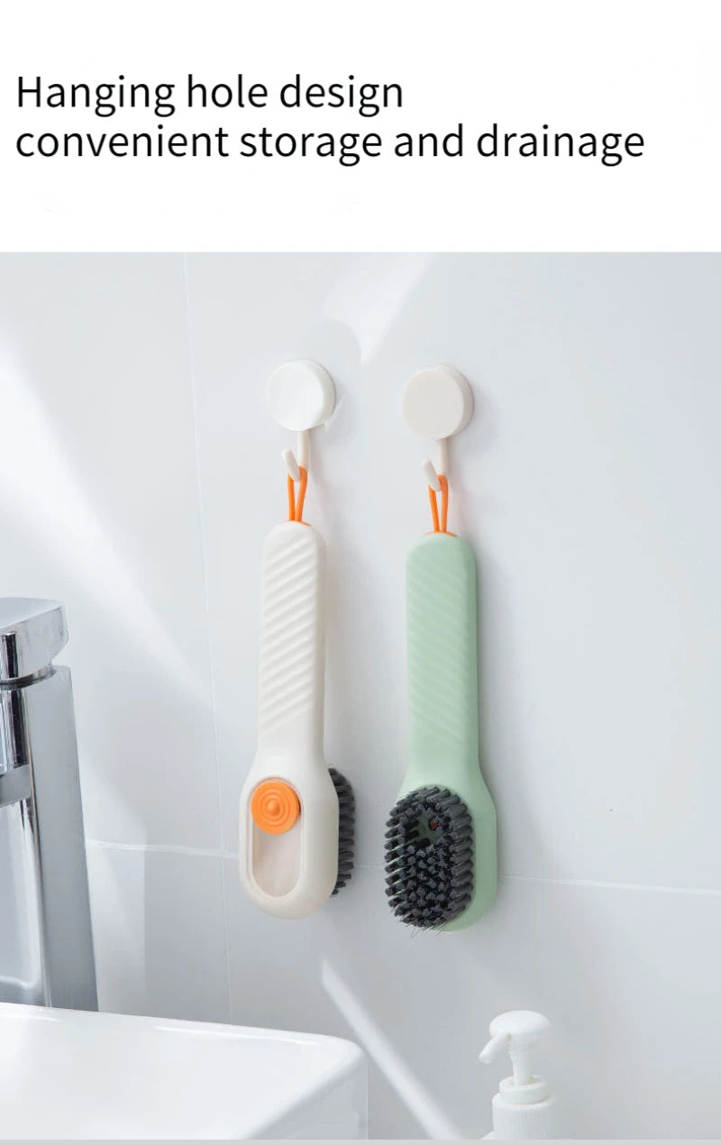 New 2/1PC Cleaning Brush Soft Bristled Liquid Shoe Brush Long Handle Brush Clothes Brush Shoe Clothing Board Brush Cleaning Tool