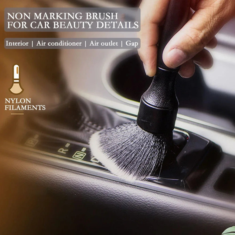 Car Detailing Brush Fibre Super Soft Cleaning Brush Car Interior Detailing Kit Electrostatic Dust Remove Tools Wash Accessories