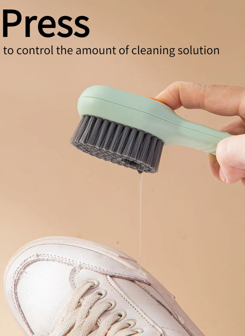 New 2/1PC Cleaning Brush Soft Bristled Liquid Shoe Brush Long Handle Brush Clothes Brush Shoe Clothing Board Brush Cleaning Tool