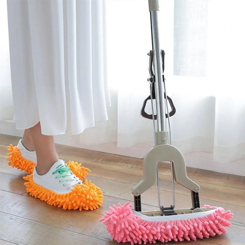 10PCS Chenille Dust Mop Slippers Foot Socks Mop Caps Multi-Function Floor Cleaning Lazy Shoe Covers Dust Hair Cleaner