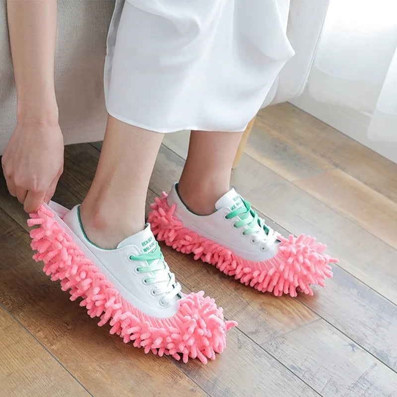 10PCS Chenille Dust Mop Slippers Foot Socks Mop Caps Multi-Function Floor Cleaning Lazy Shoe Covers Dust Hair Cleaner