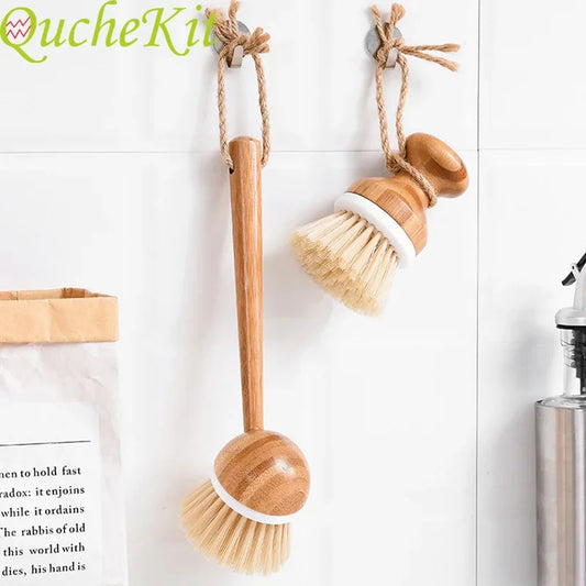 Multifunction Home Kitchen Washing Utensils Wooden Long Handle Pan Pot Cleaning Brush Dish Bowl Washing Brush Cleaning Tools