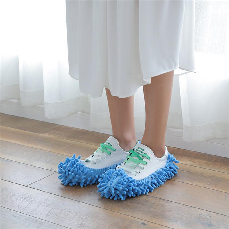 10PCS Chenille Dust Mop Slippers Foot Socks Mop Caps Multi-Function Floor Cleaning Lazy Shoe Covers Dust Hair Cleaner